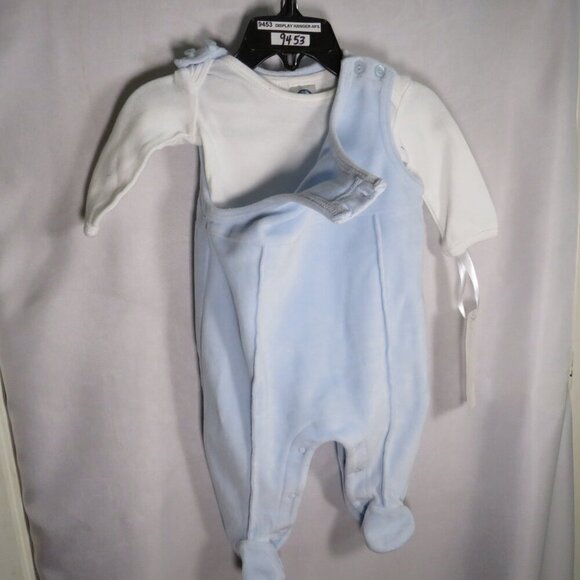 Baby Velour Footed Overalls & Embroidered Bunny (3pc) Set w hat cap - Picture 4 of 13